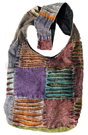 Bohemian Ripped Looking Sling Purse Handbag