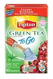 Lipton, Green Tea to Go, Cherry Blossom, 10-Count Boxes (Pack of 12)