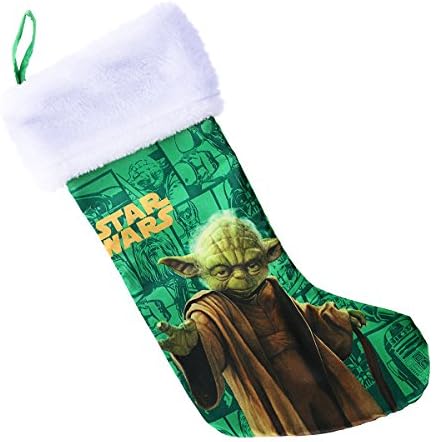 Disney Wars Master Yoda , BestGoods® Christmas Holiday Festive Hanging Decorations Gift Bags Star Wars Master Yoda Satin Plush Stockings - Christmas Gift