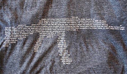 Artisan Tees Men's Gun Facts T-shirt XL Navy Blue