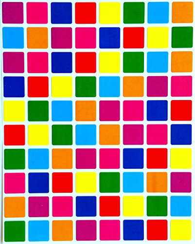 Square color coding labels 1/2 inch by 1/2 inch--assort…