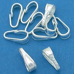 10 Sterling Silver Medium Size Pendant Snap Bails 8mm