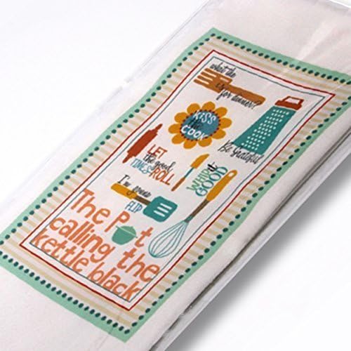 Personalized hand-printed Kitchen Tea/Dish Towel ~ Add color to your kitchen with this whimsical 100% cotton towel
