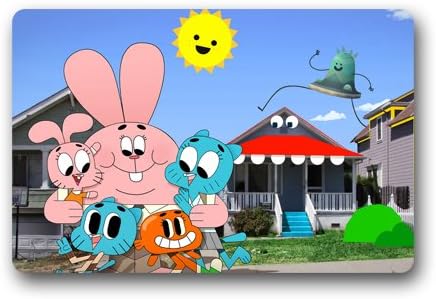 Custom The Amazing World of Gumball Machine Washable Doormats Indoor Outdoor Doormat 23.6"x15.7"