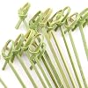 1,000 3.9" Bamboo Appetizer/Cocktail Picks with Knotted Ends - Natural Green, 10 bags X 100 pc/bag