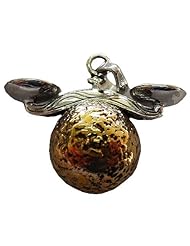 Solid 925 St Sterling Silver Zodiac Libra Scales Scale Law Justice Fairness Harmony Air Sign Ball Musical Chime Pendant Jewelry 14.5 MM In Diameter Made In Bali By Master Silver Smiths On A Beautiful 925 St Sterling Silver Heavily Plated Chain Libra September 23 - October 22