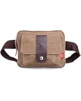 Genda 2Archer Vintage Small Canvas Fanny Pack Travel Waist Bag Hip Purse Belt Bag Bum Bag