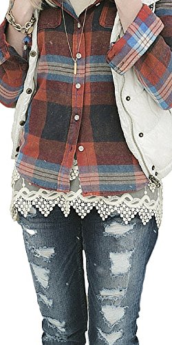 Boot Cuff SocksLace Camisole Tank Top and Shirt Extender for Women (Pointed Design) - Plus