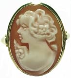 Cameo Ring Italian Master Carved 18k Gold Italian Size 9.5