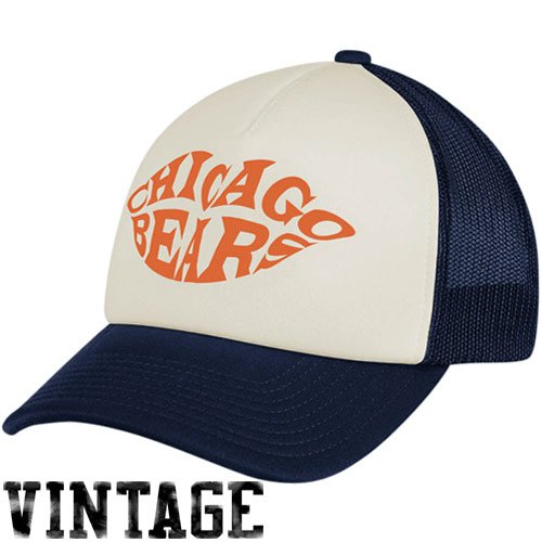 Reebok Chicago Bears Ladies Navy Blue-Natural Pucker Up Adjustable Trucker Hat