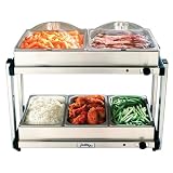 Broil King MLB-25P Professional Multi-Level Stainless-Steel Buffet Server with Plastic Lids