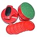 Air Hockey Red Replacement Pucks & Slider Pusher Goalies for Game Tables, Equipment, Accessories (2 Striker, 6 Puck Pack) (Pro-Series)