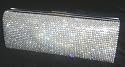Shimmering High Quality Silver Diamante Encrusted Evening bag Clutch Purse Party Wedding