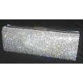 Shimmering High Quality Silver Diamante Encrusted Evening bag Clutch Purse Party Wedding