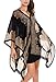 DJT Womens Paisley Print Chiffon Beachwear Poncho Bikini Cover Up Top 2X-Large Black