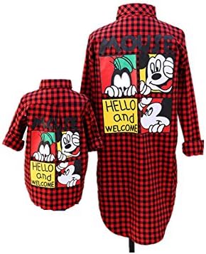 Autumn Mother and Daughter Clothes Korean Fashion Loose Shirt Family Matching Outfits (Kids, 4-5T, Red)