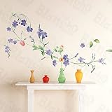 Purple Flowers - Large Wall Decals Stickers Appliques Home Decor