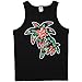 Gray Palm Tree with Tropical Flower Fill Mens Tank Top Shirt