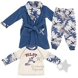 Blue Camo Junior Pilot Pajama and Bath Robe Set for Toddlers and Boys