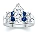 Jewelry : 2.75 CT MARQUISE DIAMOND W ROUND BLUE SAPPHIRE RING SET