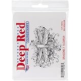 Deep Red Stamps Dragonfly Flourish Rubber Stamp