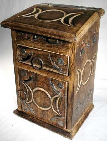 New Age Wooden Triple Moon Herb Cupboard by New Age