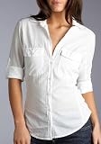 James Perse Contrast Panel Button Down Top T-shirt