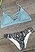 Cupshe Fashion Women's Sly Blue Lace Up Leopard Bottom Padding Bikini Set