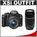 Canon Digital Rebel XSi 12.2MP Digital SLR Camera (Black) + Canon 18-55mm IS Lens + Canon 75-300mm III Lens
