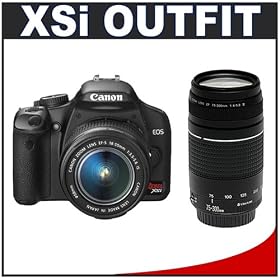 Canon Digital Rebel XSi 12.2MP Digital SLR Camera (Black) + Canon 18-55mm IS Lens + Canon... by Canon