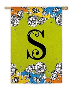 Gablecrest Monogram Silk Reflections Garden Size Flag - S