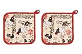 Now Designs Potholder, Rustic Rooster, Set of 2