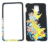 Samsung Infuse 4G i997 3D Embossed, Fish with Flowers on Black Hard Case/Co ....