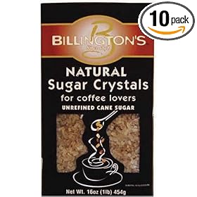Billington's All-Natural Sugar Crystals, 16-Ounce Cartons (Pack of 10)