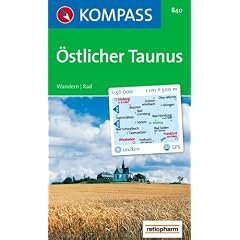 �stlicher Taunus (Ma�stab 1:50.000). GPS-genau