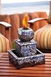 3 Tiered Ceramic Fountain Firepot - Cobalt & White Glaze 3 Tiered Ceramic Fountain Firepot - Cobalt & White Glaze