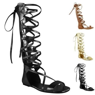 WOMENS KNEE HIGH GLADIATOR SANDALS FLAT LACE UP STRAPPY SUMMER SHOES ... WOMENS KNEE HIGH GLADIATOR SANDALS FLAT LACE UP STRAPPY SUMMER SHOES ...