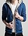 Unko Men's Casual Faux Fur Hoodies Outwear Sweatshirt M Blue