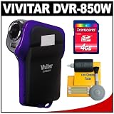 Vivitar DVR-850W Underwater Digital Flip Video Recorder Camcorder (Purple) with 4GB Card + Accessory Kit