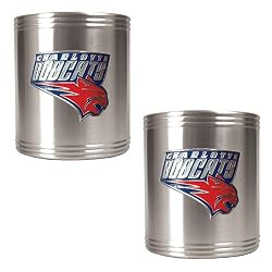 Charlotte Bobcats NBA 2pc Stainless Steel Can Holder Set - Primary Logo by Great American Products