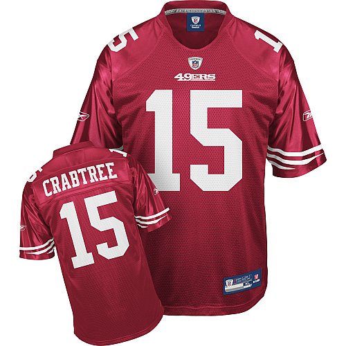 Michael Crabtree #15 Red San Francisco 49ers Reebok NFL Premier All Stitched Replica Jersey - LARGE