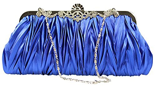 Iblue Womens Satin Evening Clutch Wedding Party Purse Cocktail Handbags#C15