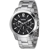Fossil Men's FS4532 Stainless Steel Bracelet Black Analog Dial Chronograph Watch