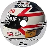F1 FORMULA 1 NIGEL MANSELL HELMET CD QUARTZ WALL CLOCK PLUS BATTERY AND DESK STAND
