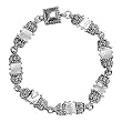 Silvertone Mother of Faux Pearl Magnetic Bracelet Fashion Jewelry