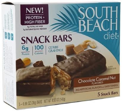 South Beach Diet Snack Bars, Chocolate Caramel Nut 5 ea 4 Pack