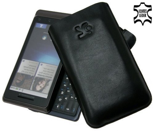 Suncase Ledertasche (Lasche mit R&uuml;ckzugfunktion) f&uuml;r Motorola Milestone 2 schwarz Preisvergleich