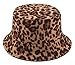 Leopard Print Bucket HatLepord Print Bucket Hat Trendy Animal Pattern Fisherman Hats for Women Reversible Packable Cap (Brown)