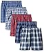 Fruit of the Loom Boys' Woven Boxer, Exposed and Covered Waistband (Pack of 5)