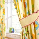 ABC Safari Tab Top Curtains, 132 x 163 Cm